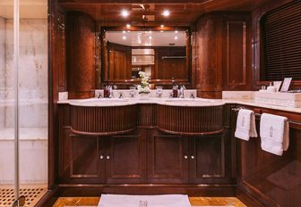 Charter yacht OAK ensuite sink unit