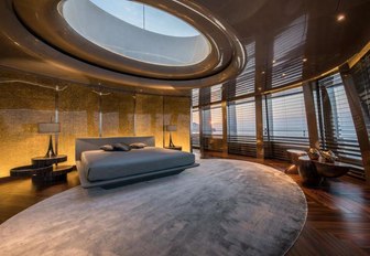 A guest cabin on board Feadship superyacht SAVANNAH