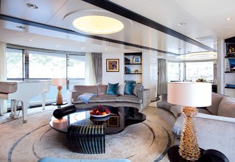 modern styling in the skylounge aboard superyacht QUITE ESSENTIAL