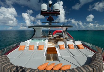 Sun pads on foredeck of AMARULA SUN