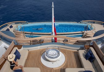 Pool on superyacht Flying Fox