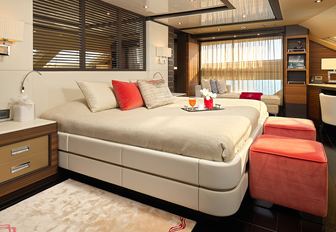 Charter yacht LADY MRD master cabin overview