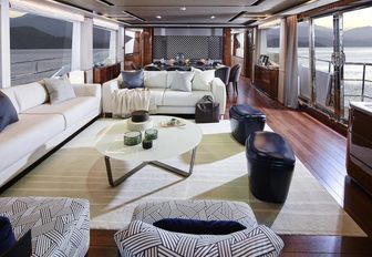 The interior of luxury yacht KOHUBA