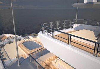 The exterior of superyacht CLOUDBREAK