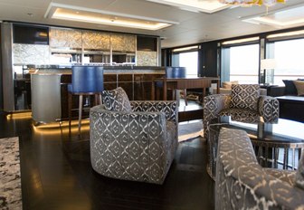 newly transformed salon aboard charter yacht AQUILA