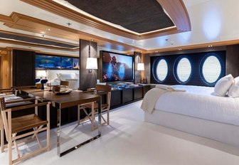 Guest suite on board luxury yacht Deja Too