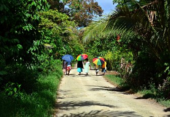 Women walking on Malo Island, Vanuatu 