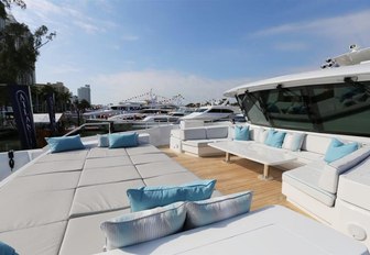 Sun pads on charter yacht SERENITY