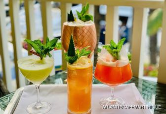 Atlantis Cafe Martinique cocktails on table