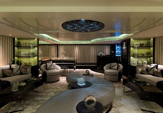 art deco-inspired salon on board motor yacht SEALYON