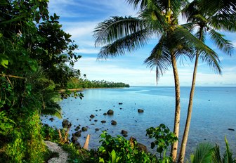 Ocean view along Lavena Costal Walk on Taveuni Island, Fiji