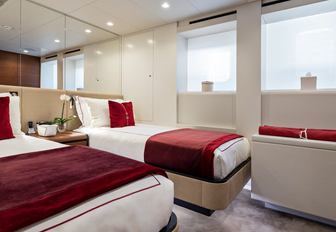Superyacht charter ELA twin cabin with two windows