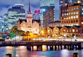 The Rocks, Sydney, at night