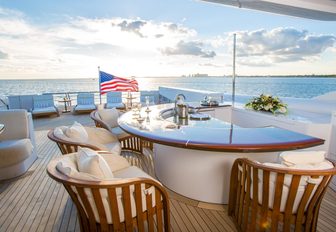 The bar featured on the sundeck of luxury yacht USHER