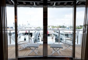 balcony in the upper deck master suite on board charter yacht ‘I Sea’ 