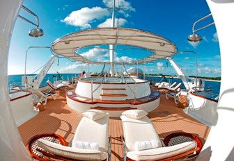 Sundeck on megayacht sherakhan from fish eye lens