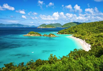 Caribbean island surrounded by blue sea