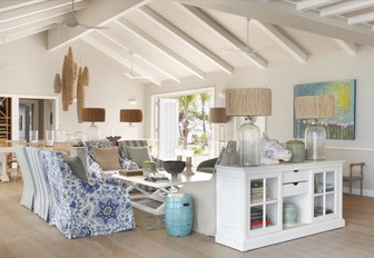 Dining area at the Thanda Island Resort, Indian Ocean