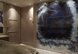 Semi precious stones on walls of luxury yacht IRISHA