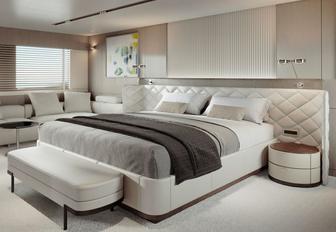 Charter yacht ORIY master cabin with central berth