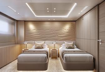 Superyacht charter INDIGO twin cabin overview