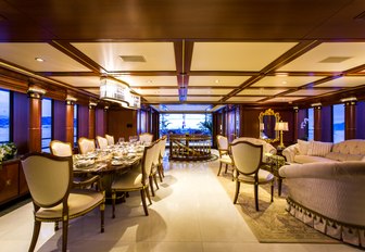 The richly styled interior of motor yacht MY SEANNA