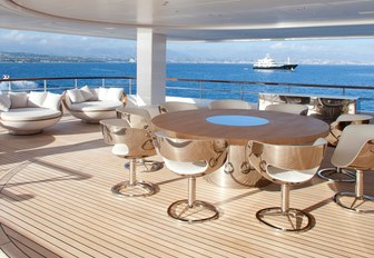 Outdoor deck space aboard superyacht AIR