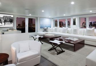 The main salon of luxury yacht BG