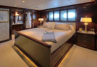 Two-level full-beam master suite on board motor yacht Zoom Zoom Zoom 