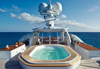 Sundeck pool on superyacht APRIL