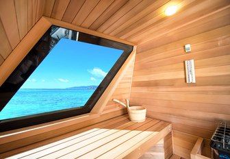 Sauna on board luxury yacht My Senna