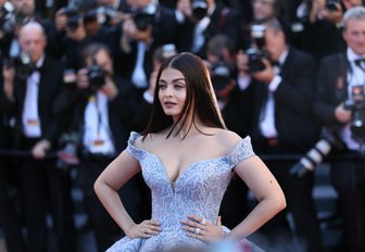 Rai Bachchan has photo taken on the red carpet at the Cannes Film Festival