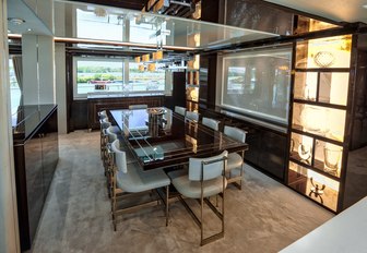 formal dining area aboard charter yacht Take 5