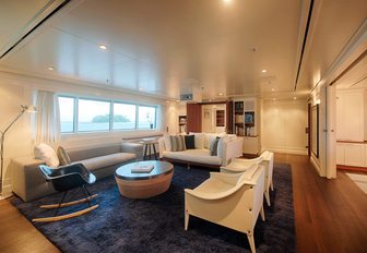 comfortable lounge in main salon of luxury yacht SENSES