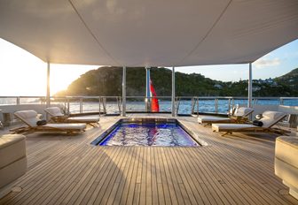 Charter yacht BLACK PEARL swimming pool and loungers