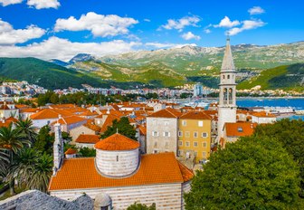 red-roofed Old Town of Budva in Montenegro