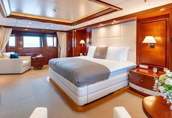 Charter yacht TIREA master cabin overview