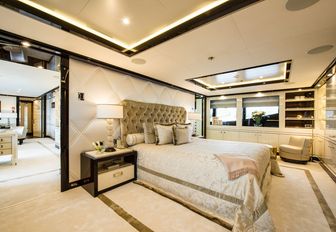 master suite on charter yacht elixir