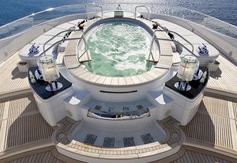 private spa pool on the master suite terrace on board luxury yacht Phoenix 2