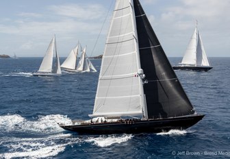 yachts in action at the St Barths Bucket Regatta