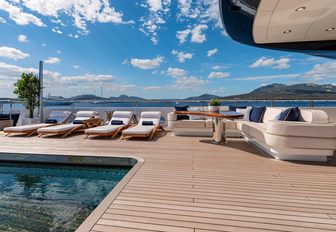 Charter yacht BLACK PEARL exteriors and sun loungers
