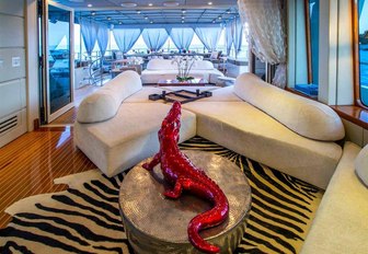 sumptuous seating in skylounge aboard luxury yacht ZULU