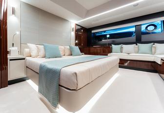 Charter yacht L'AS BLEU master cabin overview