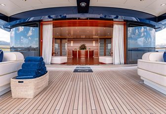 Charter yacht BLACK PEARL sliding door leading to interiors