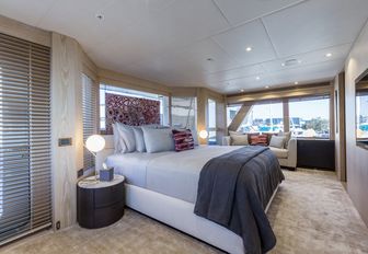 A guest cabin on board superyacht AKIKO