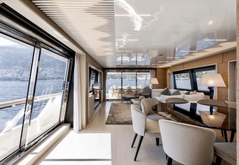 Main salon onboard MY Alegria II