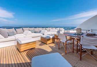 Charter yacht LOTUS exterior deck space with seating