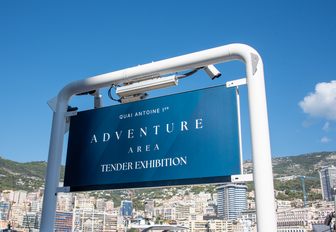 Monaco Yacht Show Adventure Area sign
