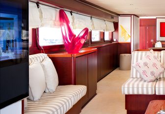 Charter yacht PRINCESS MAELA main salon view of sofas