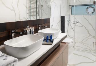 Charter yacht MOWANA sink unit in ensuite